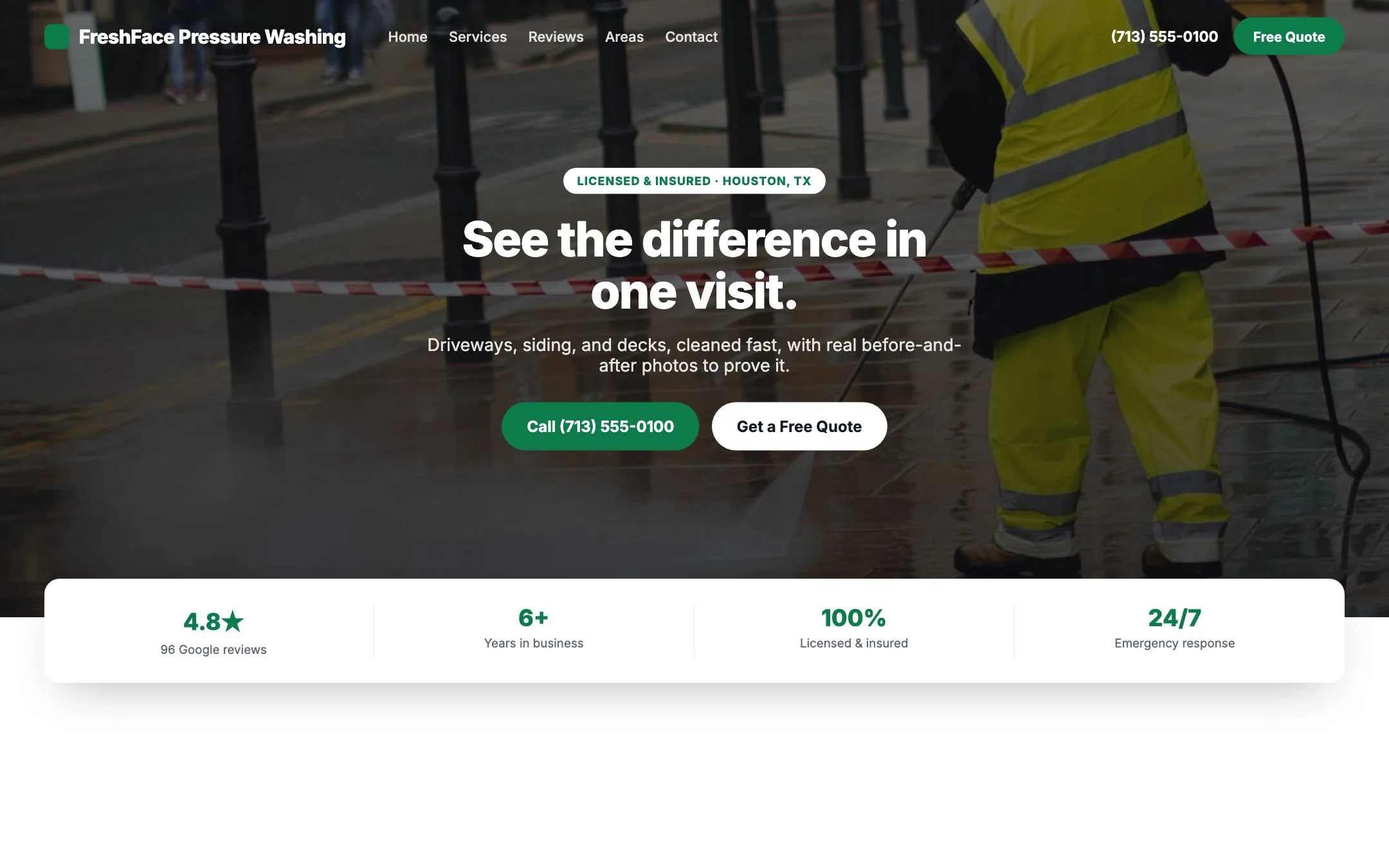 Example pressure washing website design