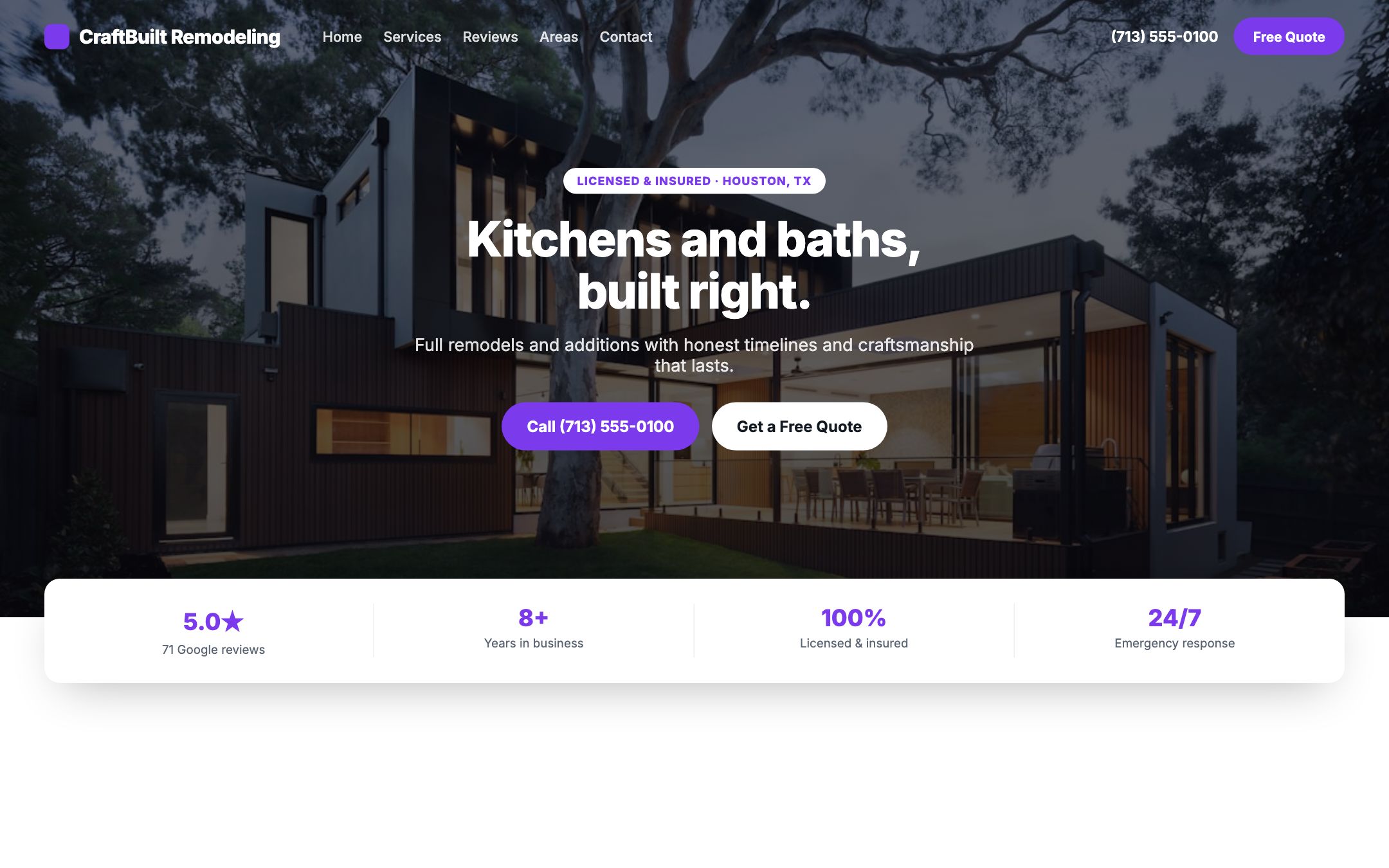 Example remodelers website design