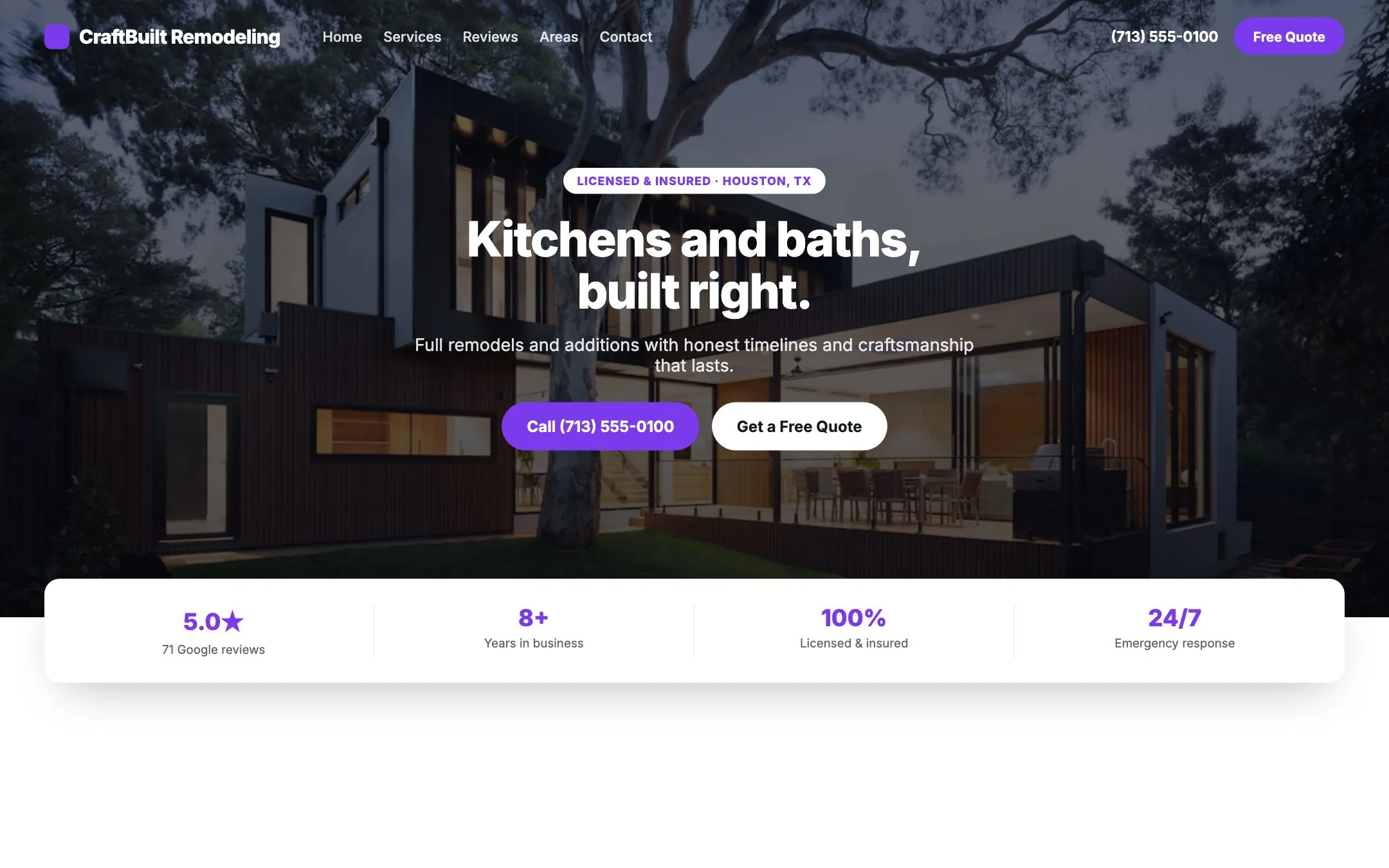 Example remodelers website design